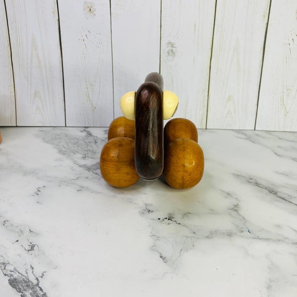 Vintage Wooden Frog Rolling Push Toy Montessori Nursery - Picture 4 of 9